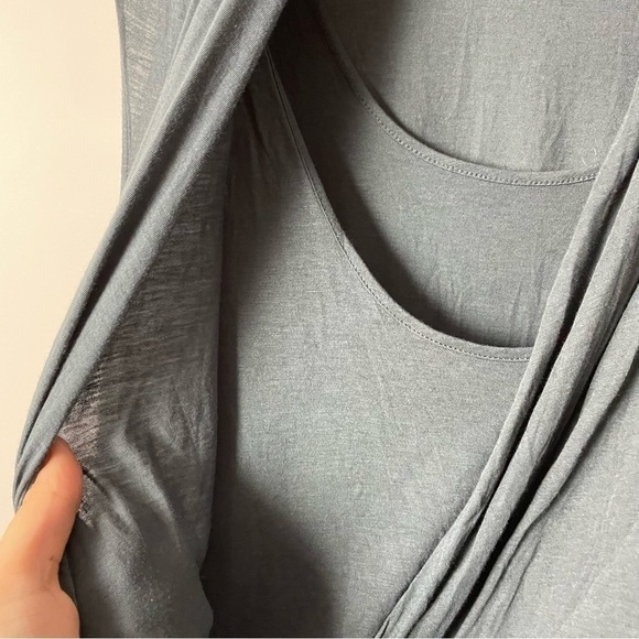 [Helmut Lang] Women's Dark Gray Elastic Waist  Draped Neck Sleeveless Romper - Picture 5 of 9